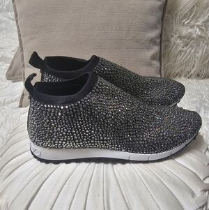 Jimmy Choo Black and Silver Sneakers